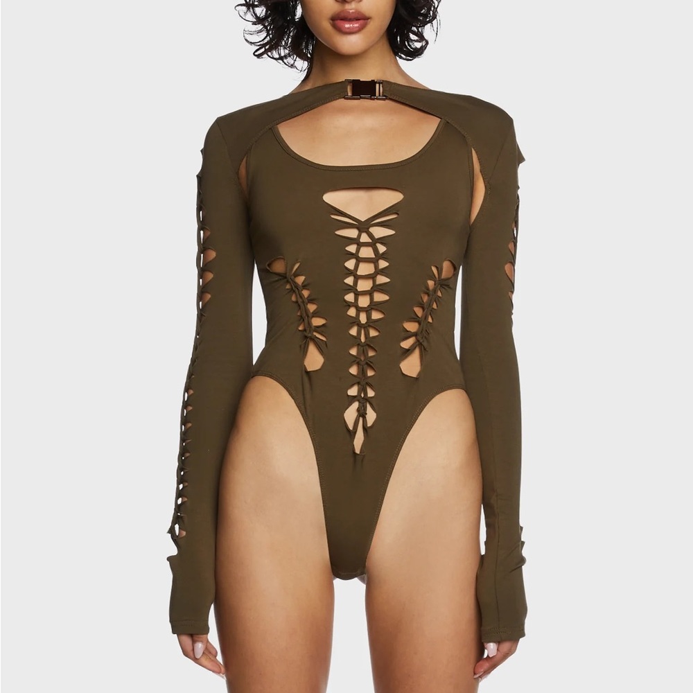 While I'm Young Bodysuit And Shrug Set - Olive